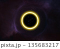 Black hole or fantasy circle portal. Galaxy. 135683217