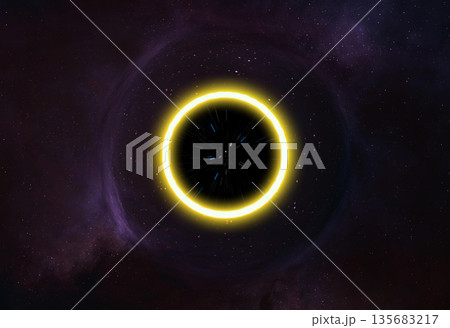 Black hole or fantasy circle portal. Galaxy. Black hole or fantasy circle portal. Galaxy. 135683217