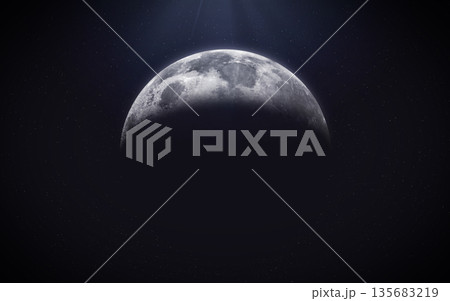 Amazing Moon in space. Amazing Moon in space. 135683219