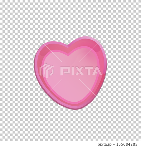 ハート型の苺チョコのイラスト ハート型の苺チョコのイラスト 135684285
