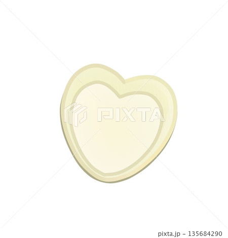 ハート型のホワイトチョコのイラスト 135684290