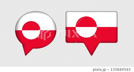 Flag of Greenland in speech bubble. Flag of Greenland in speech bubble. 135684583