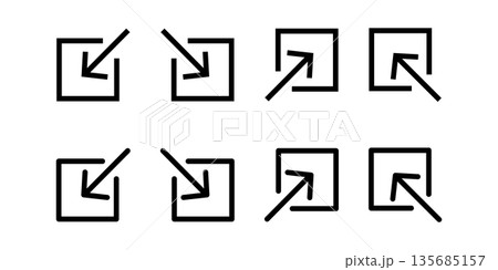 Open In New Window Icons Set With External Link Arrows Inside Square Frames. Open In New Window Icons Set With External Link Arrows Inside Square Frames. 135685157