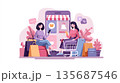 Online and offline shopping integration scene 135687546