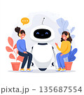 AI powered chatbot assisting online customer 135687554
