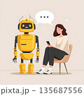 AI powered chatbot assisting online customer 135687556
