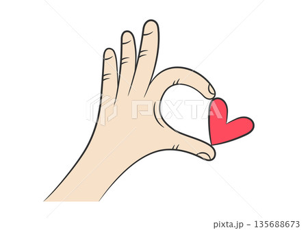Hand Holding Heart Hand Holding Heart 135688673