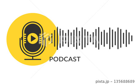 Podcast Microphone with Sound Wave Design 135688689