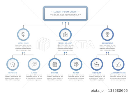 Hierarchical Process Flow Infographic 135688696