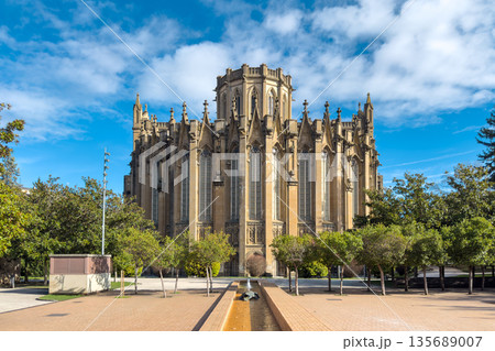 Exterior view of the Cathedral of Mary Immaculate, a Gothic Revival landmark in Vitoria-Gasteiz 135689007