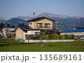 Small picturesque houses in a peaceful countryside of Fukushima, Japan 135689161