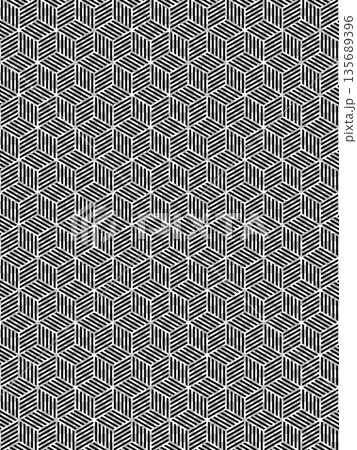 黒の亀甲網代の背景 黒の亀甲網代の背景 135689396