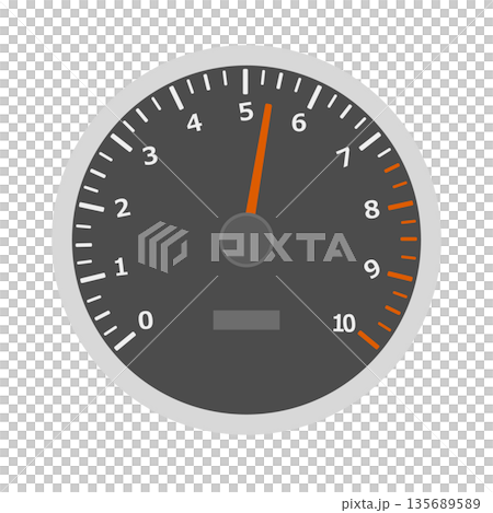 タコメーターのイラスト 135689589