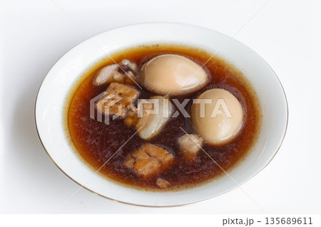 Braised, Egg - Food, Bone, Bowl, Brown Braised, Egg - Food, Bone, Bowl, Brown 135689611