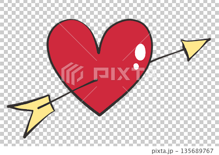 Heart with an arrow 135689767