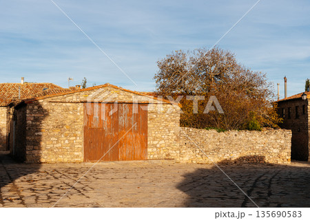 Medinaceli medieval village street with traditional stone house Medinaceli medieval village street with traditional stone house 135690583