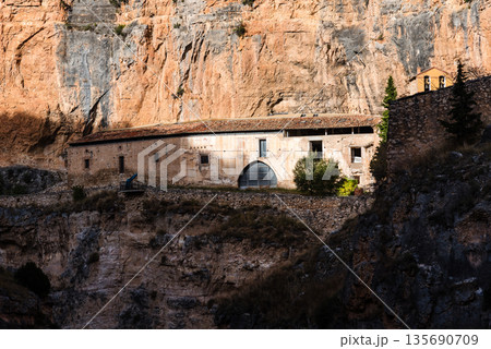 Sanctuary of Our Lady of Jaraba building within canyon walls 135690709