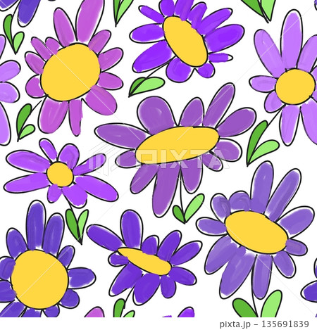 Seamless children's pattern bright flowers Seamless children's pattern bright flowers 135691839