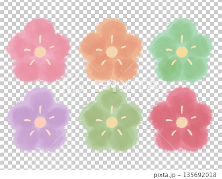 Japanese style, washi-like flowers 135692018