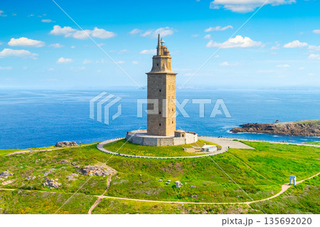 View of the Tower of Hercules, A Coruna, Galicia, Spain 135692020