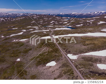 Mountains landscape. Norwegian scenic route Aurlandsfjellet Mountains landscape. Norwegian scenic route Aurlandsfjellet 135692214