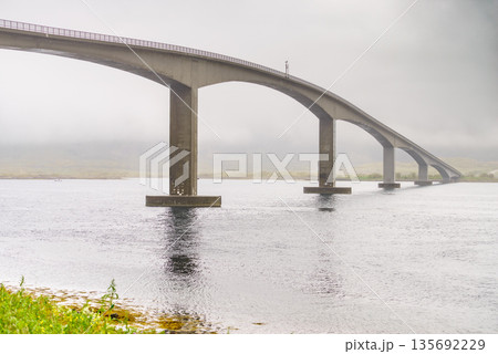 Bridge over fjord, Lofoten islands Norway Bridge over fjord, Lofoten islands Norway 135692229