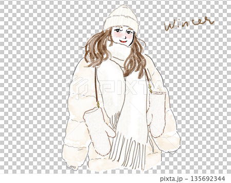 A woman in a coat 135692344