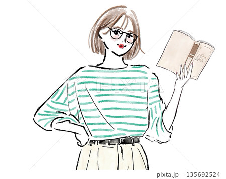 読書をする女性 読書をする女性 135692524
