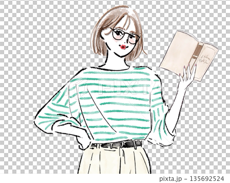 読書をする女性 読書をする女性 135692524