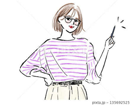 メガネをかけた女性 メガネをかけた女性 135692525