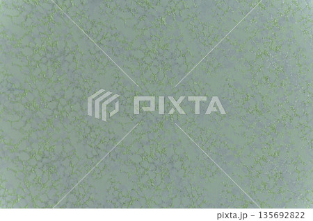 Sage green textile texture with silver abstract organic pattern 135692822