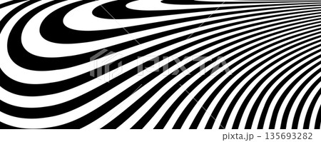 Black and White Lines Pattern with Movement Illusion Effect. 135693282