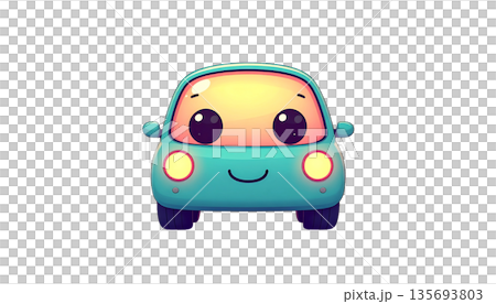 かわいい車のアイコンイラスト かわいい車のアイコンイラスト 135693803