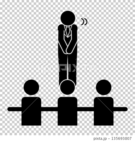 Pictogram of a person having a job interview Pictogram of a person having a job interview 135693807