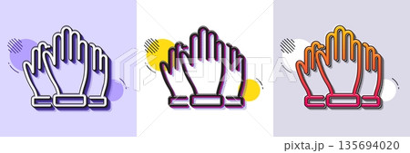 Vote hands line icon. Halftone dotted pattern. Gradient icon with grain shadow. Election voting sign. Volunteers or referendum symbol. Line vote icon. Various designs. Vector Vote hands line icon. Halftone dotted pattern. Gradient icon with grain shadow. Election voting sign. Volunteers or referendum symbol. Line vote icon. Various designs. Vector 135694020