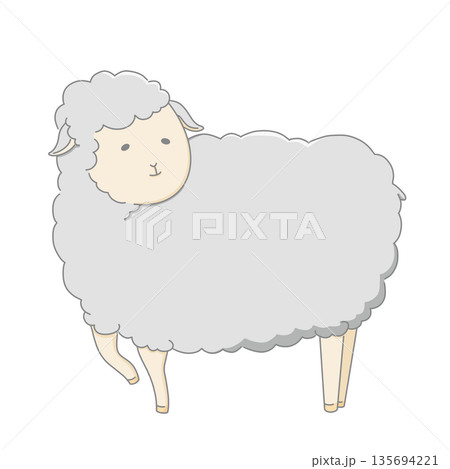 かわいい羊のイラスト 135694221