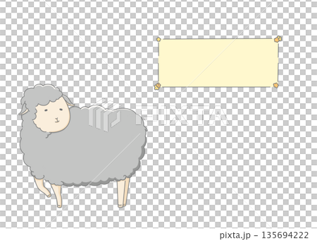 帶邊框的綿羊插圖 ① 帶邊框的綿羊插圖 ① 135694222