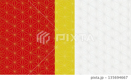 《AI画像》赤白金の和紙素材 135694667