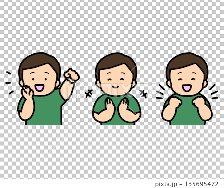 歡呼、鼓掌、慶祝：兒童三件式情緒表達玩具 135695472