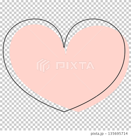Simple, cute, pop pink heart-shaped material (with lines) Simple, cute, pop pink heart-shaped material (with lines) 135695714