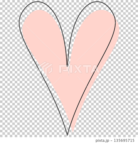 Simple, cute, pop pink heart-shaped material (with lines) Simple, cute, pop pink heart-shaped material (with lines) 135695715