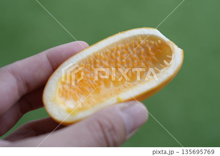 パッションフルーツの一種「ミズレモン」の食べたあと 135695769
