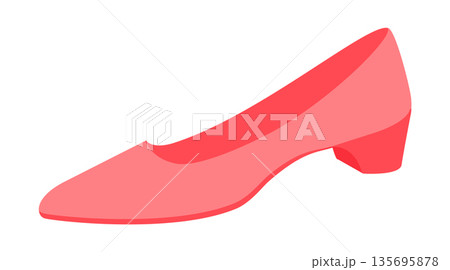 Pink low heel pump shoe women flat. Closed toe dress shoe for brunch, reception, spring summer look, capsule closet.  135695878