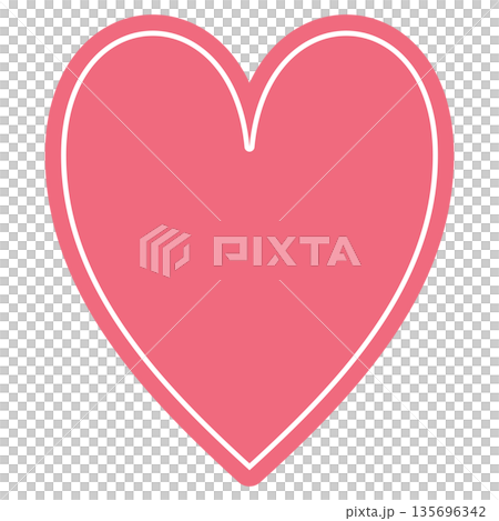 Simple, cute, pop design red and pink heart-shaped material (no border) 135696342