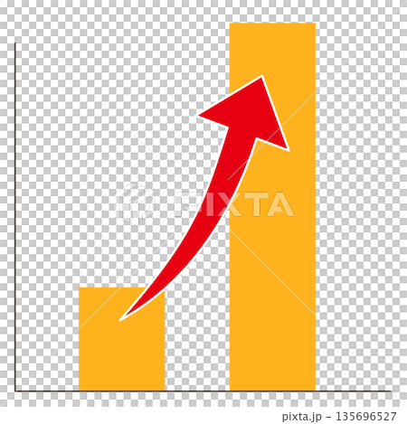 急成長を表す二本線のグラフ 135696527