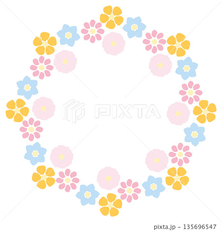 ふんわり春色 卒園・入園シリーズ｜春色のお花のリース 135696547