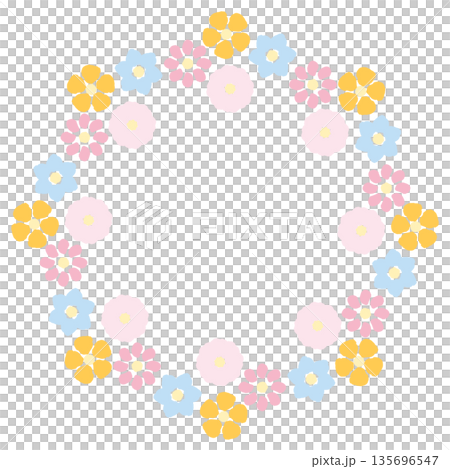 ふんわり春色 卒園・入園シリーズ｜春色のお花のリース 135696547