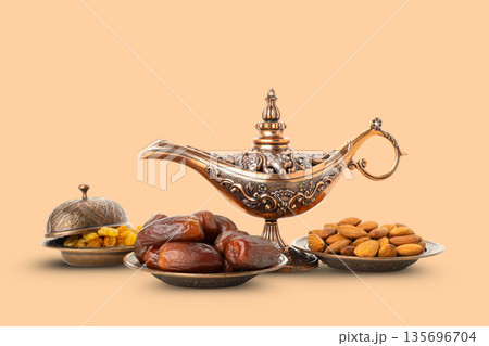 Traditional sweets and treats shared during Ramadan festivities 135696704