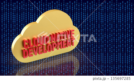 Cloud Native Application Development Concept Illustration 3d render. Cloud Native Application Development Concept Illustration 3d render. 135697285