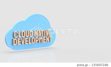 Minimal Cloud Native Software Development Concept Illustration 3d render. 135697286